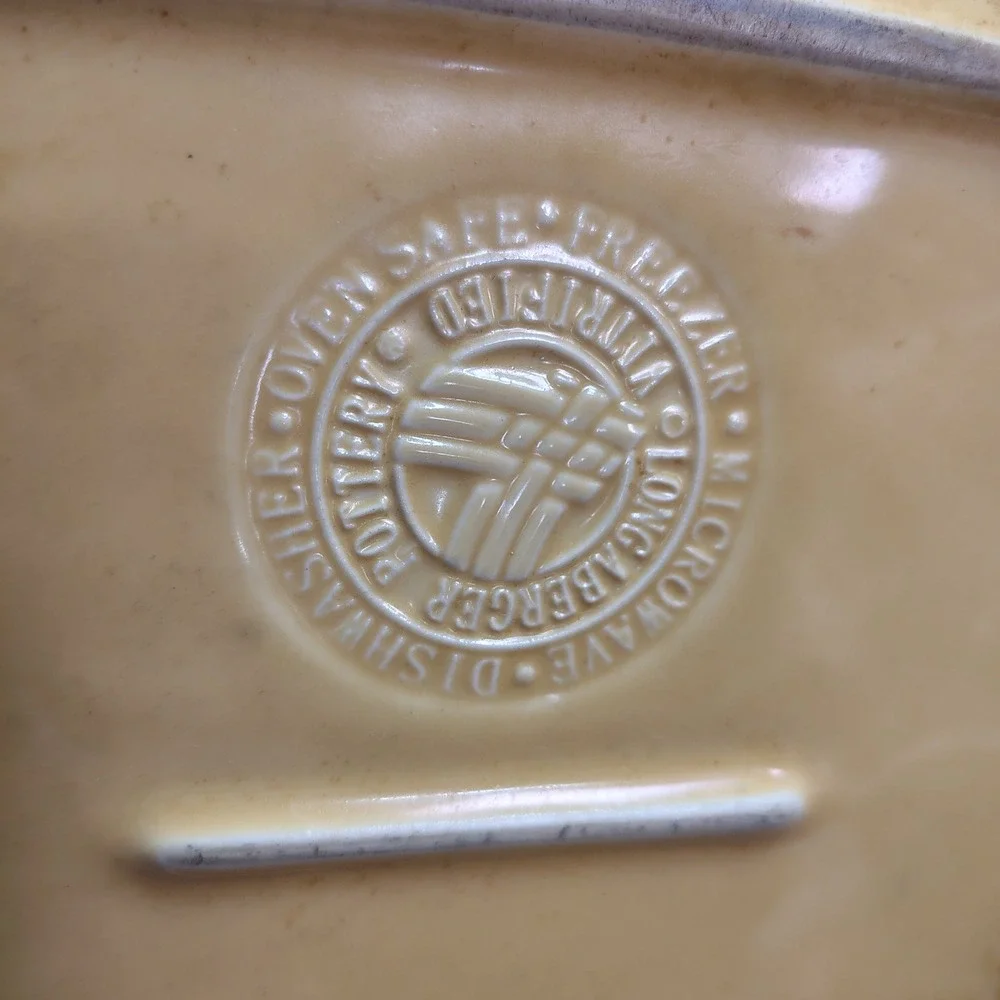 Longaberger Baking Dish Butternut 9x9 Woven Traditions Pottery Stoneware